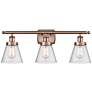Ballston Urban Cone 6" 3 Light 26" LED Bath Light - Copper - Seed