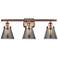 Ballston Urban Cone 6" 3 Light 26" LED Bath Light - Copper - Smok