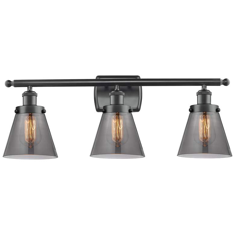 Image 1 Ballston Urban Cone 6" 3 Light 26" LED Bath Light - Matte Black -