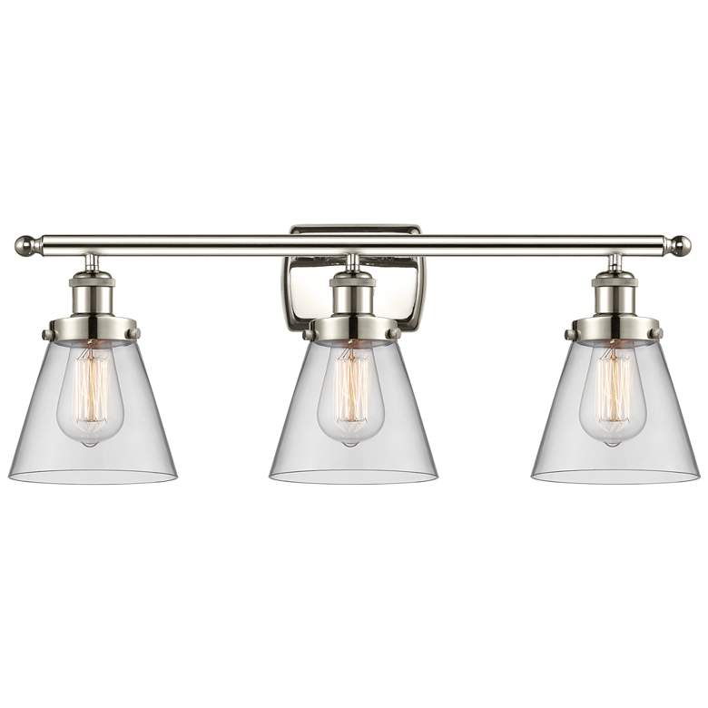 Image 1 Ballston Urban Cone 6" 3 Light 26" LED Bath Light - Polished Nick
