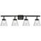 Ballston Urban Cone 6" 4 Light 36" Bath Light - Black Brass - See