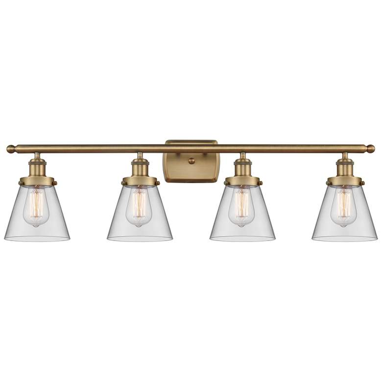 Image 1 Ballston Urban Cone 6" 4 Light 36" Bath Light - Brushed Brass - C