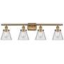 Ballston Urban Cone 6" 4 Light 36" Bath Light - Brushed Brass - C