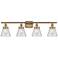 Ballston Urban Cone 6" 4 Light 36" Bath Light - Brushed Brass - C