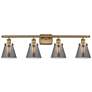 Ballston Urban Cone 6" 4 Light 36" Bath Light - Brushed Brass - S