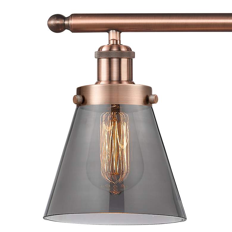 Image 2 Ballston Urban Cone 6" 4 Light 36" Bath Light - Copper - Smoke Sh more views