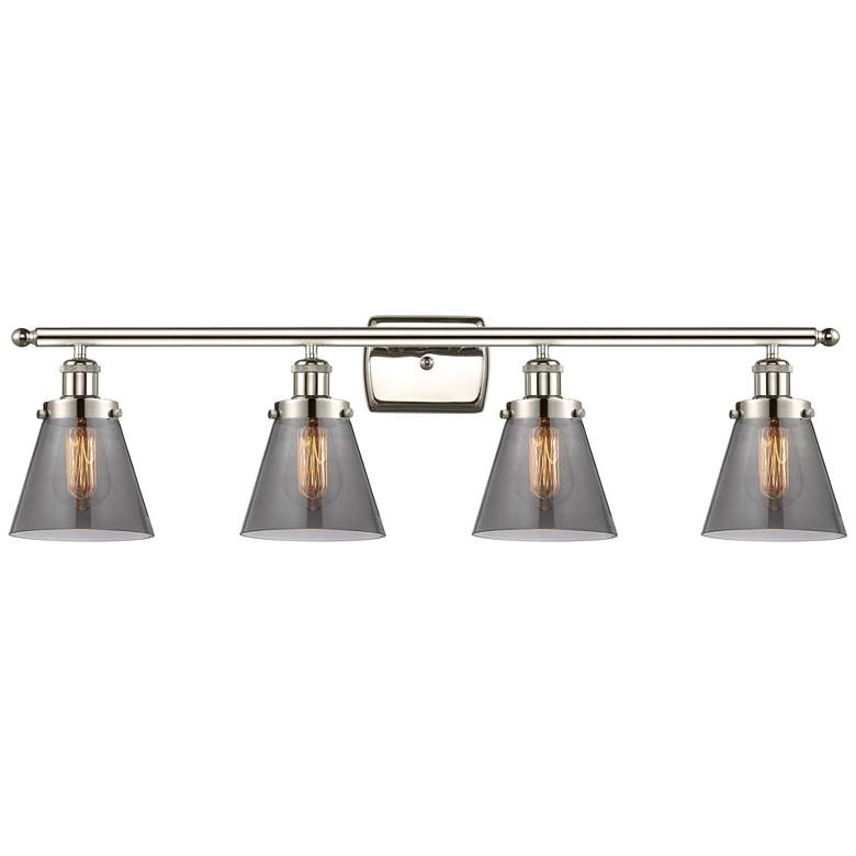 Image 1 Ballston Urban Cone 6" 4 Light 36" Bath Light - Polished Nickel -