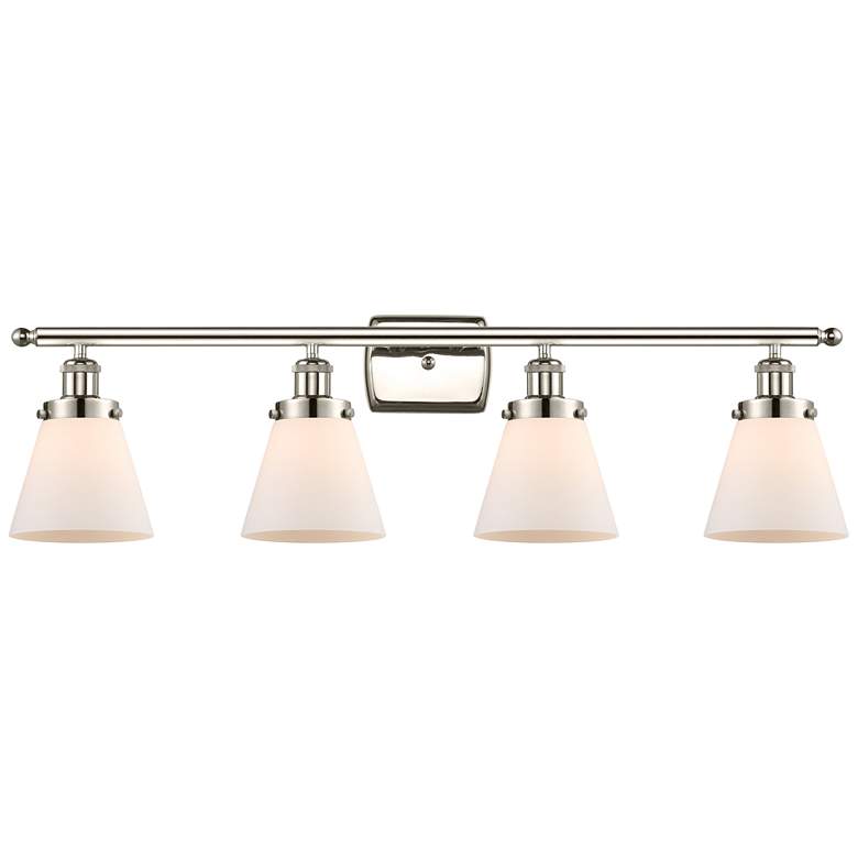 Image 1 Ballston Urban Cone 6" 4 Light 36" Bath Light - Polished Nickel -