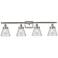 Ballston Urban Cone 6" 4 Light 36" Bath Light - Satin Nickel - Cl