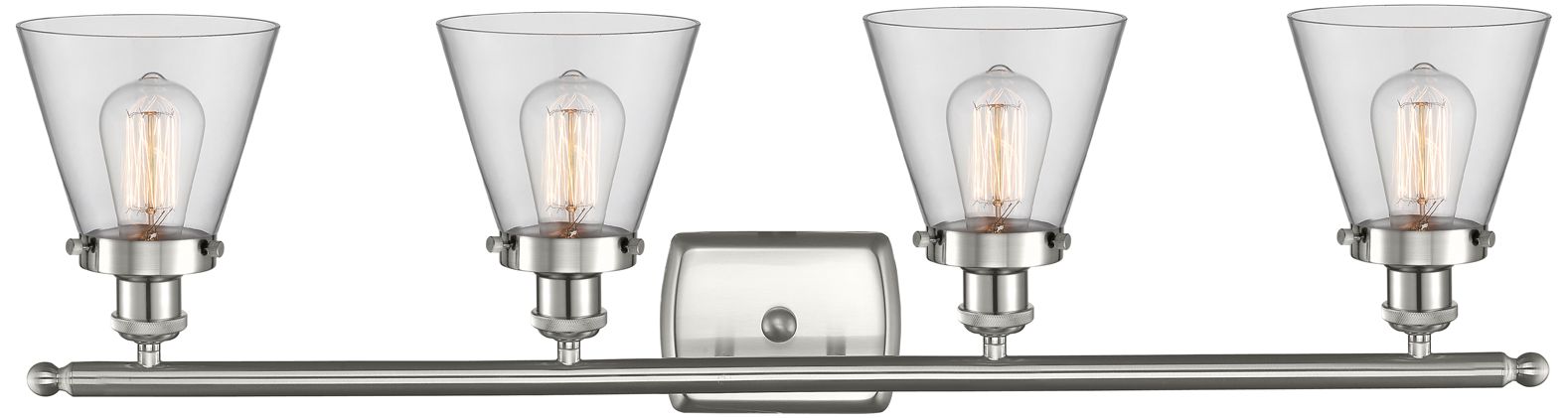 Image 4 Ballston Urban Cone 6" 4 Light 36" Bath Light - Satin Nickel - Cl more views
