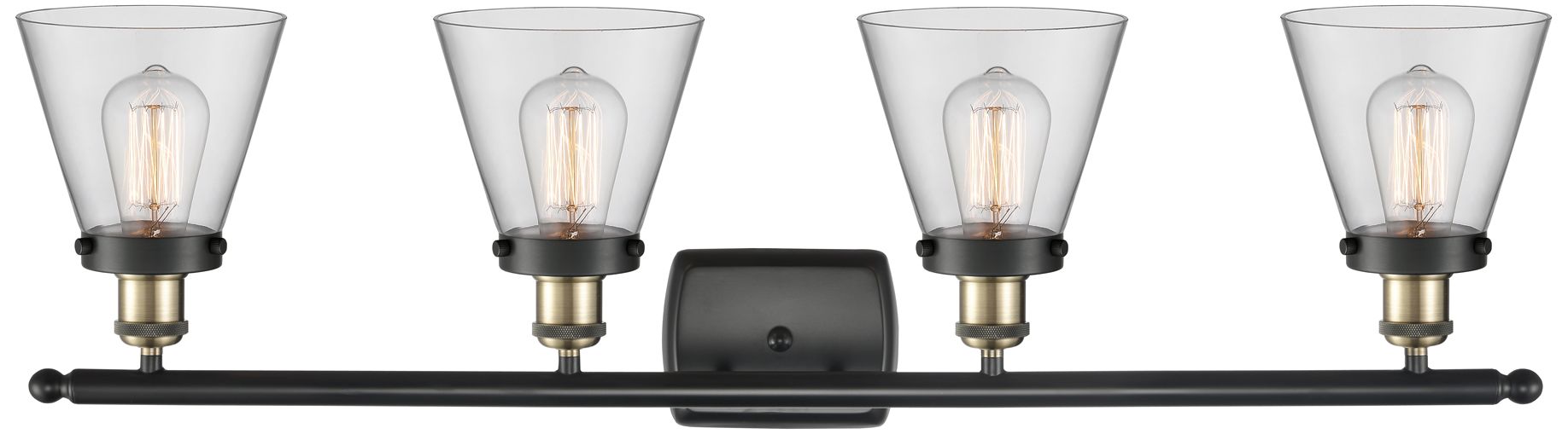 Image 2 Ballston Urban Cone 6" 4 Light 36" LED Bath Light - Black Brass - more views