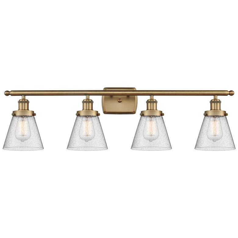 Image 1 Ballston Urban Cone 6" 4 Light 36" LED Bath Light - Brushed Brass
