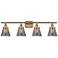 Ballston Urban Cone 6" 4 Light 36" LED Bath Light - Brushed Brass