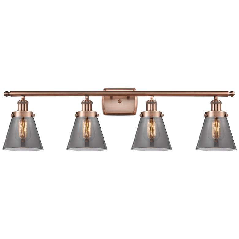 Image 1 Ballston Urban Cone 6" 4 Light 36" LED Bath Light - Copper - Smok