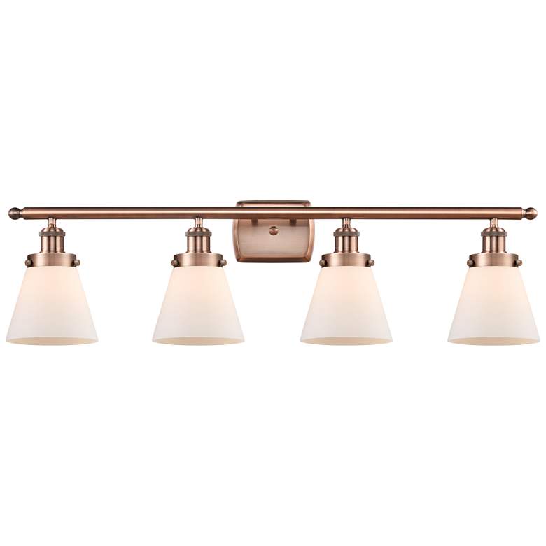 Image 1 Ballston Urban Cone 6" 4 Light 36" LED Bath Light - Copper - Whit