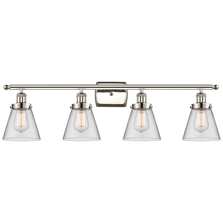 Image 1 Ballston Urban Cone 6" 4 Light 36" LED Bath Light - Polished Nick