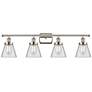 Ballston Urban Cone 6" 4 Light 36" LED Bath Light - Polished Nick