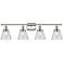 Ballston Urban Cone 6" 4 Light 36" LED Bath Light - Polished Nick