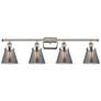 Ballston Urban Cone 6" 4 Light 36" LED Bath Light - Polished Nick