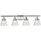 Ballston Urban Cone 6" 4 Light 36" LED Bath Light - Satin Nickel
