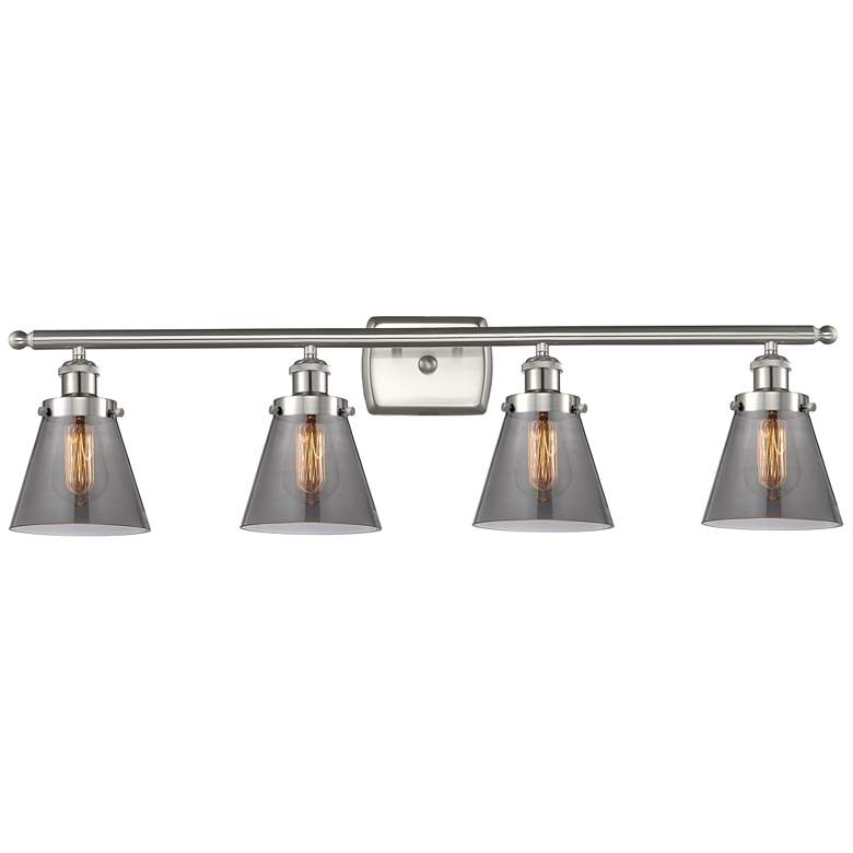 Image 1 Ballston Urban Cone 6" 4 Light 36" LED Bath Light - Satin Nickel