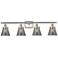Ballston Urban Cone 6" 4 Light 36" LED Bath Light - Satin Nickel