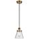 Ballston Urban Cone 6" Brushed Brass Corded Mini Pendant w/ Seedy Shad