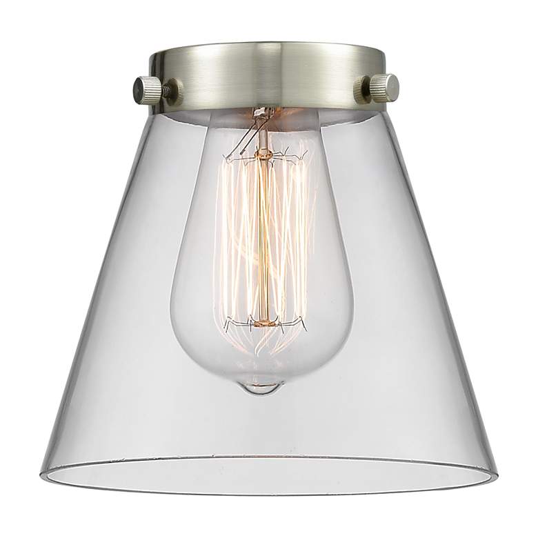 Image 3 Ballston Urban Cone 6" Brushed Nickel Stemmed Mini Pendant w/ Clear Sh more views