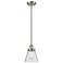 Ballston Urban Cone 6" Brushed Nickel Stemmed Mini Pendant w/ Seedy Sh