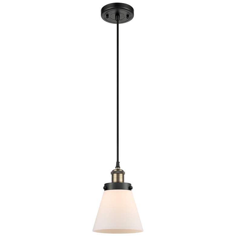 Image 1 Ballston Urban Cone 6" LED Mini Pendant - Black Antique Brass - Matte