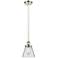 Ballston Urban Cone 6" LED Mini Pendant - Polished Nickel - Clear Shad