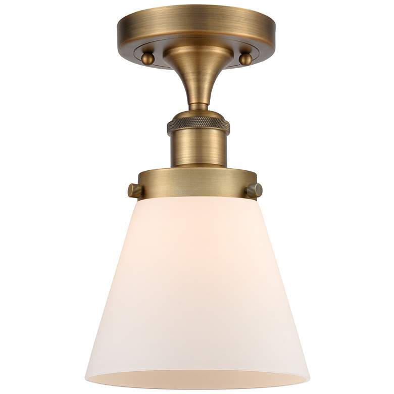 Image 1 Ballston Urban Cone 6" LED Semi-Flush Mount - Brushed Brass - Matte W