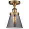 Ballston Urban Cone  6" LED Semi-Flush Mount - Brushed Brass - Plated