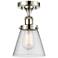 Ballston Urban Cone  6" LED Semi-Flush Mount - Polished Nickel - Seedy