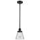 Ballston Urban Cone 6" Matte Black Stemmed Mini Pendant w/ Clear Shade