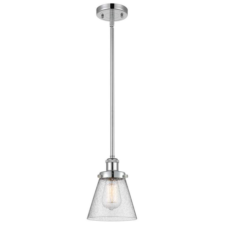Image 1 Ballston Urban Cone 6" Polished Chrome Stemmed Mini Pendant w/ Seedy S