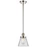 Ballston Urban Cone 6" Polished Nickel Stemmed Mini Pendant w/ Clear S
