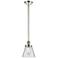 Ballston Urban Cone 6" Polished Nickel Stemmed Mini Pendant w/ Clear S