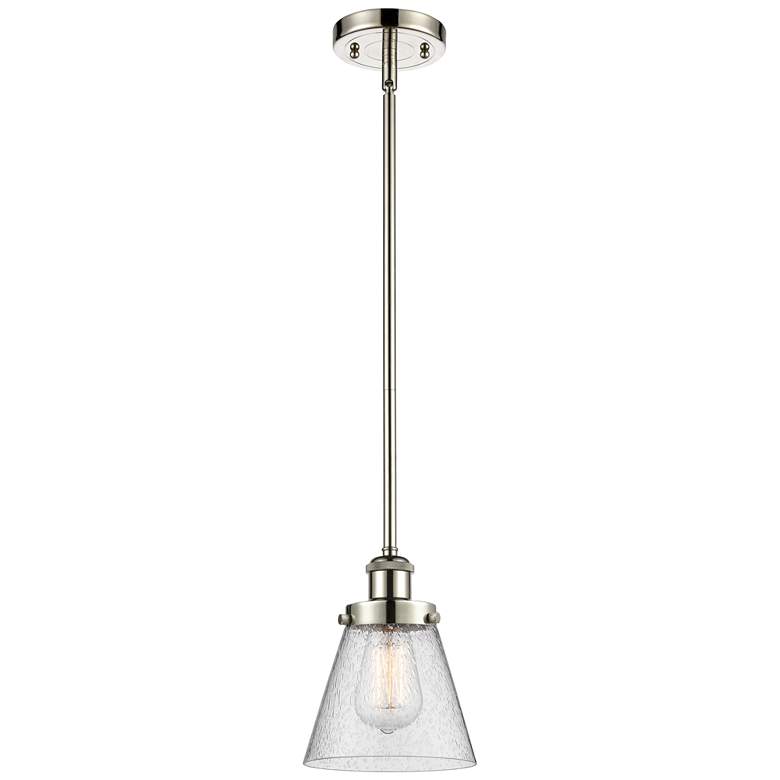 Image 1 Ballston Urban Cone 6" Polished Nickel Stemmed Mini Pendant w/ Seedy S