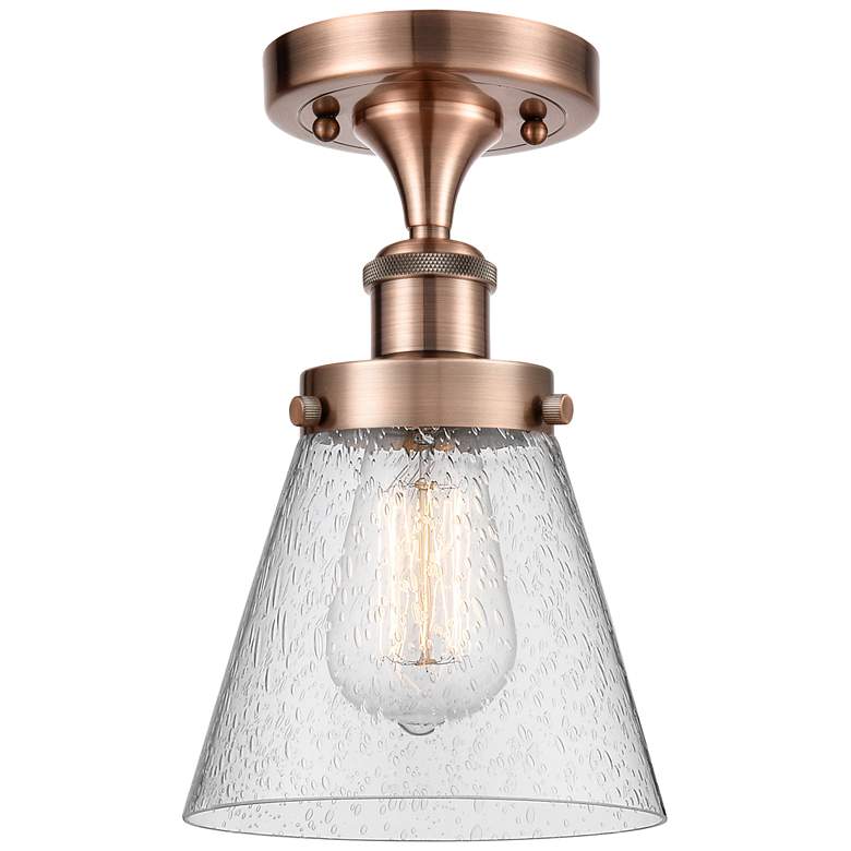 Image 1 Ballston Urban Cone 6" Semi-Flush Mount - Antique Copper - Seedy Shad