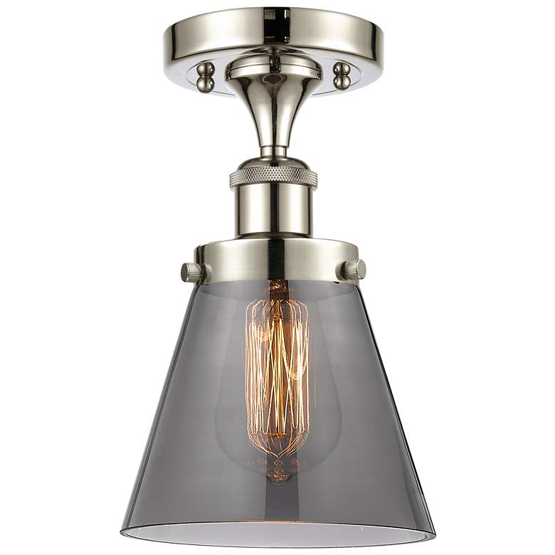 Image 1 Ballston Urban Cone 6" Semi-Flush Mount - Polished Nickel - Plated Sm