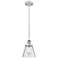 Ballston Urban Cone 6" White & Chrome Corded Mini Pendant w/ Seedy