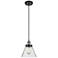 Ballston Urban Cone 8" LED Mini Pendant - Black Antique Brass - Seedy