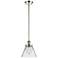 Ballston Urban Cone 8" LED Mini Pendant - Polished Nickel - Clear