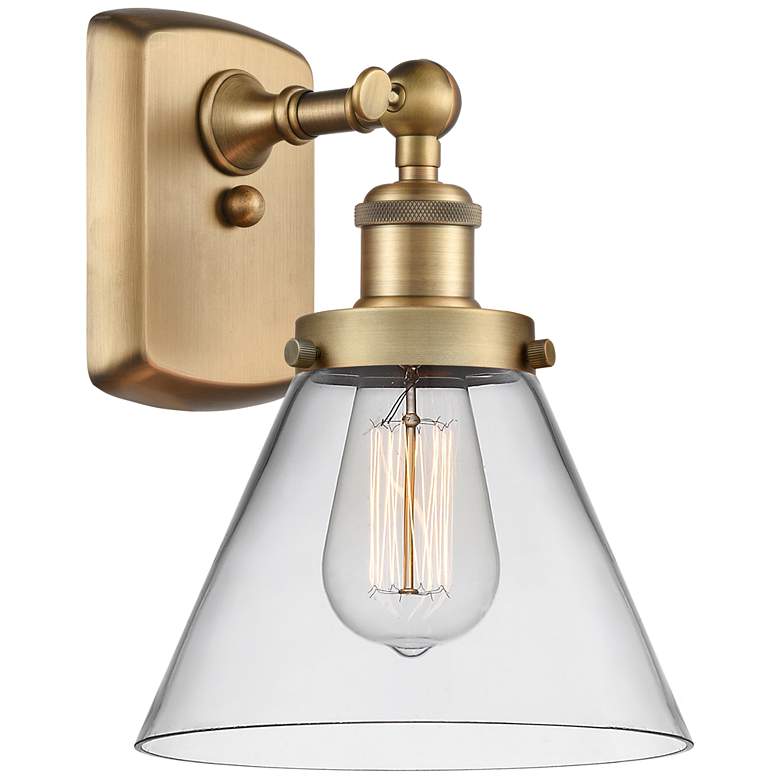 Image 1 Ballston Urban Cone 8" LED Sconce - Brass Finish - Clear Shade
