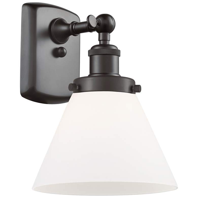 Image 1 Ballston Urban Cone 8" LED Sconce - Bronze Finish - Matte White Shade