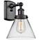 Ballston Urban Cone 8" LED Sconce - Matte Black Finish - Clear Shade