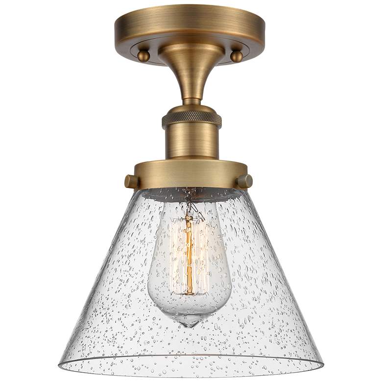 Image 1 Ballston Urban Cone 8" LED Semi-Flush Mount - Brushed Brass - Seedy S