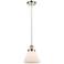 Ballston Urban Cone 8" Mini Pendant - Polished Nickel - Matte White Sh