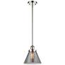 Ballston Urban Cone 8" Polished Nickel Stemmed Mini Pendant w/ Smoke S